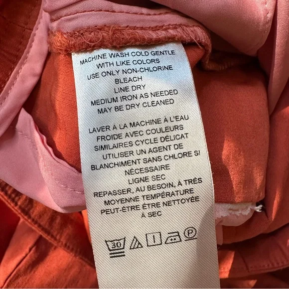 Maeve The Portside Jumpsuit 10 Wide Leg Linen Blend Square Neck Rust Orange NWT - Picture 14 of 15